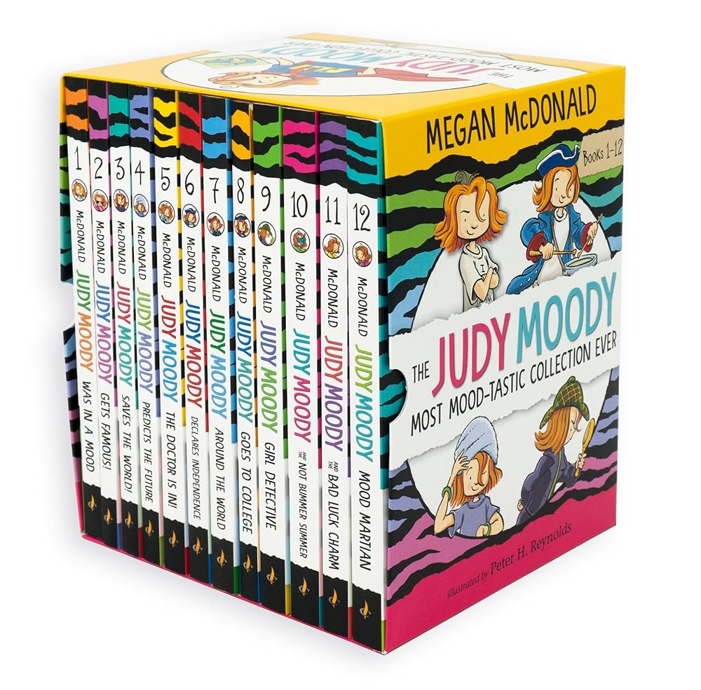 The Judy Moody Most Mood-tastic Collection Ever: Books 1-12 (Box Set of Twelve Illustrated Chapter Books for Young Readers Spanning Every Mood: Perfect for Kids Ages 6-9 in Grades 1-4) cover image